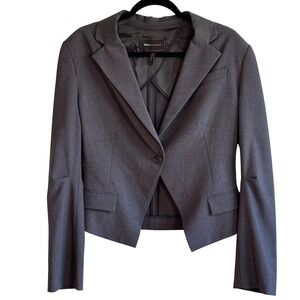 BCBGMAXAZRIA Women's Marlie Grey Cropped Tailored Blazer Jacket Size M City Chic